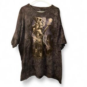 The Mountain Shirt Mens 3XL Gray Skeleton Guitar Mystical Short Sleeve